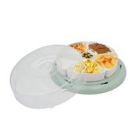 Contenitore Ciotola Snack Elegante a 6 Scomparti Piatto Portata VERDE - 1468