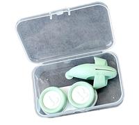 Contenitore compatto per lenti con pinzette per rimuovere le lenti, per tenere gli occhiali al sicuro e puliti, per uso quotidiano, kit compatto da indossare, Verde