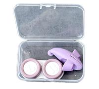 Contenitore compatto per lenti con pinzette per rimuovere le lenti, per tenere gli occhiali al sicuro e puliti, per uso quotidiano, kit compatto da indossare, Viola