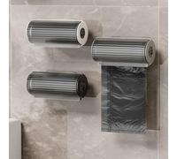 Contenitore compatto salvaspazio per organizzare sacchetti della spazzatura con facile accesso (grigio)