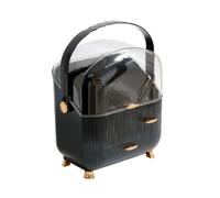 Contenitore con Cassetti, Nero | Piedini Dorati Decorativi, Porta Trucchi con Cassetti, Portatile, per Toeletta, Scrivania