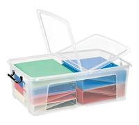 Contenitore per archiviazione Strata Smart Box - 152358 Contenitore per archivio ufficio 70x45x24,1 cm in PPL da 50l di colore trasparente in confezione da 1 Pz.