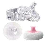 Contenitore Con Puff | Applicatore Morbido Lavabile Con Custodia - Barattolo Polvere E Puff,Per Il Viso Femminile Trucco Fissato Asciutto Bagnato Viaggio Regalo