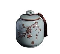 Contenitore Contenitore for il tè in ceramica for uso domestico con coperchio sigillato, grande capacità, con stampa goffrata, for tè, spezie, caramelle, caffè per la conservazione degli alimenti(Blue