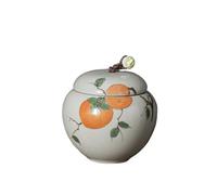 Contenitore Contenitore for il tè in ceramica sigillato e dipinto a mano, piccolo e portatile, contenitore for il tè da viaggio per la conservazione degli alimenti(Orange)