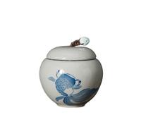 Contenitore Contenitore for il tè in ceramica sigillato e dipinto a mano, piccolo e portatile, contenitore for il tè da viaggio per la conservazione degli alimenti(Blue)