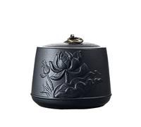 Contenitore Contenitore for il tè in porcellana for tè sfuso, contenitore for il tè in ceramica opaca con coperchio sigillato, foglie di loto e fiori in rilievo, 830 ml per la conservazione degli alim