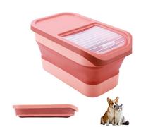 Contenitore Crocchette Cane 12-15 Kg, Con Coperchio Pieghevole Ruote, Stoccaggio Cibo Per Animali, Resistente A Muffa E Umidità, Grande Scatola Pieghevole Per Cane E Gatto (Rosa)