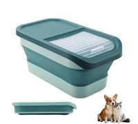Contenitore Crocchette Cane 12-15 Kg, Con Coperchio Pieghevole Ruote, Stoccaggio Cibo Per Animali, Resistente A Muffa E Umidità, Grande Scatola Pieghevole Per Cane E Gatto (Verde)