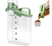 Contenitore Crocchette Cane 3L Contenitore Ermetico Trasparente Porta Crocchette Gatto Senza BPA con Misurino e Manico per Cereali Cibo Secco Riso e Farina