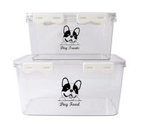 Contenitore Crocchette Cane, Set Di 2 Contenitore Per Alimenti Per Animali Domestici, Porta Crocchette Per Cani In Acrilico,Dispenser Sigillato Per Crocchette In Canna , Per Gatti, All'Aperto, Viaggi