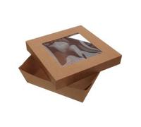 30 Box contenitori take away con coperchio a finestra 16,3x16,3xh5cm