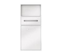Contenitore da bagno a parete in acciaio inossidabile con bidone della spazzatura doppio ripiano salvaspazio design da incasso per casa e hotel - Bianco 67 x 30 x 14 cm
