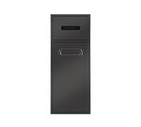 Contenitore da bagno a parete in acciaio inox con bidone della spazzatura, design a doppio ripiano da incasso, decorazione moderna per casa e hotel, bianco, 67 x 30 x 14 cm, nero, 50 x 20 x 14 cm