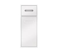 Contenitore da bagno a parete in acciaio inox con bidone della spazzatura, design a doppio ripiano da incasso, per casa e hotel, bianco, 67 x 30 x 14 cm e 50 x 20 x 14 cm