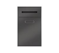 Contenitore da bagno a parete in acciaio inox con bidone della spazzatura e doppia piastrella, soluzione salvaspazio per casa e hotel, bianco, 67 x 30 x 14 cm, nero, 50 x 30 x 14 cm