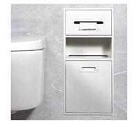 Contenitore da bagno da incasso con porta e porta carta igienica, design salvaspazio per hotel e case moderne