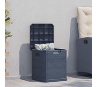 Contenitore da giardino, 90 l, in plastica, effetto legno, resistente alle intemperie, richiudibile, per balcone, terrazza, spazio esterno e protezione dei cuscini con funzione di seduta