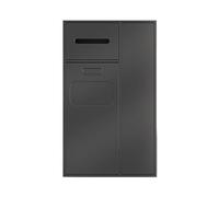 Contenitore da parete in acciaio inox con bidone della spazzatura, soluzione salvaspazio per il bagno, per casa e hotel, bianco, 67 x 30 x 14 cm, nero, 67 x 40 x 14 cm