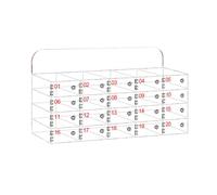 Contenitore da parete in acrilico trasparente per telefoni cellulari, serratura a chiave, 5 slot per classe, ufficio, scuola, soluzione di archiviazione sicura, display a 20 scomparti