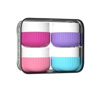 Contenitore Da Viaggio Per Articoli Da Bagno In Silicone Occhiali Con Sacchetto Chiaro Accessori Da Viaggio Per Cosmetico Crema Del Viso Mani Dosi Essenziali Con Coperchio