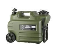 Contenitore d'acqua multifunzione da 28 litri con perno e ruote, portatile da campeggio, con manico pieghevole, per escursioni all'aperto, picnic, roulotte e approvvigionamento idrico di emergenza