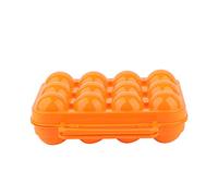 Contenitore del supporto per portata del vassoio di uova a doppio lato in plastica con manico per 12 uova Organizzatore di frigorifero da cucina Orance arancione verde Orange (Arancia)