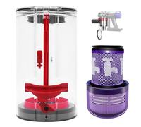 Contenitore Della Polvere per Dyson V11 V15, Altezza 196 mm, Pezzo di Ricambio per Dyson, Contenitore Della Polvere in Plastica con Cartuccia Post-Filtro Viola, Adatto a Casa (Trasparente)