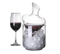 Contenitore di decantazione con secchio di ghiaccio - cristallino con collo obliquo | Carafe per decantare per l'alcol | Decantatori di alcol per ristoranti e case