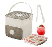 Contenitore di ghiaccio per congelatore, vassoio per cubetti di ghiaccio con coperchio e vassoio, contenitore per congelatore ad alta capacità, per camere da campeggio per uso alimentare, utensili da