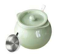 Contenitore di grasso | 1,5 l Contenitore di stoccaggio 'olio in ceramica | Scatola di grasso di pancetta con spatola passatrice,Per cucina Pasticceria Colazione Brunch Pasti Familiari