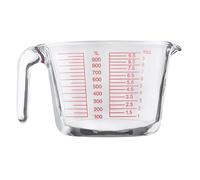 Contenitore di misurazione portatile sicuro e trasparente, 15 x 11,5 cm, misurino in vetro, resistente al calore, bicchiere da cucina, recipiente per la miscelazione di liquidi e alimenti per la