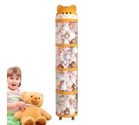 Contenitore di peluche per animali di peluche, grande capacità, contenitore trasparente con ruote, organizer decorativo per la cameretta dei bambini, il soggiorno
