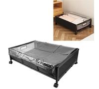 Contenitore di stivaggio sotto letto ad alta capacitÃ da 80L, nero, con ruote e coperchio trasparente