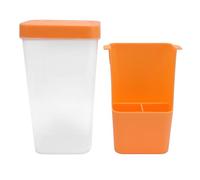 Contenitore di stoccaggio di coriandolo fresco, plastica trasparente riutilizzabile facile da pulire asparagi, prezzemolo, timo, contenitore di menta adatto per la cucina del (Orange)