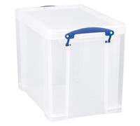 Contenitore di stoccaggio impilabile in plastica Really Useful Box da 19 litri con coperchio a scatto e maniglie con chiusura a clip integrate pe