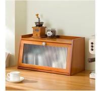 Contenitore di Stoccaggio in Legno, Organizer per Pane di Fattoria, Scatola per Il Pane per Il Piano di Lavoro della Cucina, Portautensili da Banco, Armadio da Cucina in Legno, Dispe, Brown, 2Layer