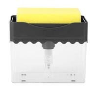 Contenitore dispenser automatico per detersivo da con spugna per pulizia Materiale ABS Design trasparente Grande capacità per uso domestico in grigio 13,5x8,5x11 cm