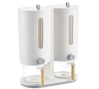 Contenitore Dispenser Per Riso - 5kg Organizzatore Ermetico Domestico per Alimenti Secchi - Contenitore Doppio Secchio - Per Cereali Soia Fagioli Verdi Farina Avena Dispensa