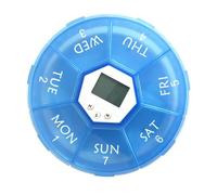 Contenitore elettronico per pillole, promemoria automatico dei farmaci, 7 giorni, con timer, per prescrizioni, vitamine e integratori (blu)