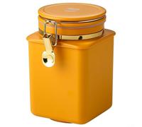 Contenitore ermetico dal design semplice per chicchi di caffè, per cereali, spezie, erbe, zucchero, snack, foglie di tè, dispensa (giallo)
