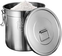 Contenitore Ermetico in Acciaio Inox 304 Barile Sigillato, Secchio per La Conservazione Dell'olio di Riso con Coperchi Contenitore per Alimenti per Farina, Chicco di caffè, Latte, One Color, 35L