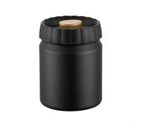 Contenitore ermetico in acciaio inox per chicchi di caffè e foglie di tè con blocco della luce, design opaco (nero)