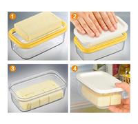 Contenitore ermetico in plastica per burro, portaburro con coperchio, per pane,