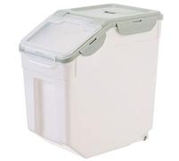 Contenitore ermetico per alimenti, 25 kg, contenitore da cucina a prova di umidità per riso, cereali, cereali, soia e cibo per animali domestici, dispenser dosatore durevole, beige