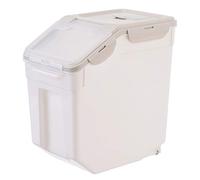 Contenitore ermetico per alimenti - Barattolo beige per riso e cereali, dispenser per cereali secchi a prova di umidità, per cucina, ideale per riso, soia e alimenti per animali domestici