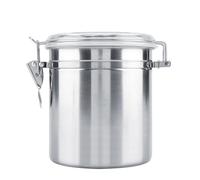 contenitore ermetico per caffè e cibo, in acciaio con coperchio trasparente, chiusura morsetto, 1,4L for Cucina e dispensa