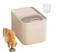 Contenitore ermetico per cereali, grande volume per riso con coperchio e misurino, 5 litri, organizzatore per alimenti per animali domestici, snack, farina d'avena, caffè, zucchero | Conte