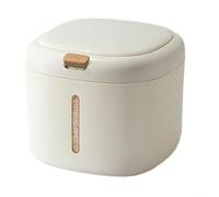 Contenitore ermetico per riso, 5,4 kg, in PP a prova di umidità, dispenser per cereali in PP bianco, 10,9 kg, coperchio ribaltabile con un pulsante, cestino per riso da cucina, 5,4 kg, con vassoio