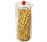 Contenitore ermetico rotondo trasparente per alimenti, corpo in PET, guarnizione in silicone, design impilabile, per snack, cereali, dispensa, cucina, varie dimensioni, rosso, facile da pulire (2600